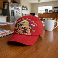 250 Anniversary USA Hat – United States 250th Anniversary Adjustable Patrioti…