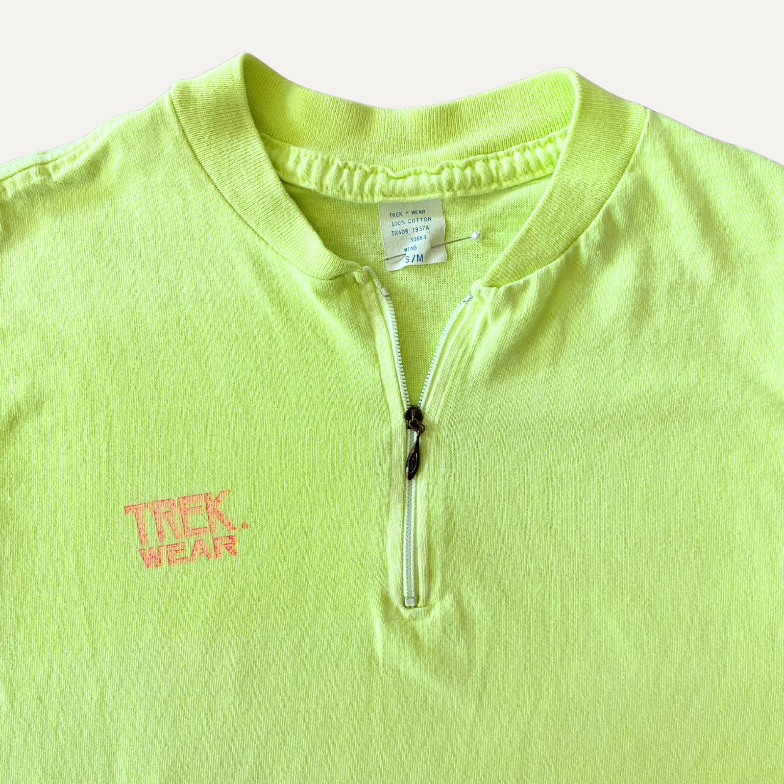 Vintage Trek cycling neon bike top size small / medium made in USA gallery