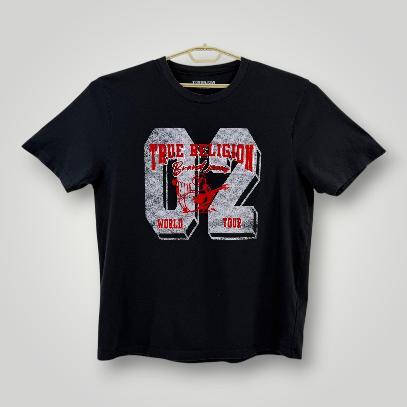True Religion Shirt Mens 3XL Black World Tour 02 Graphic Tee Brand Jeans Music gallery
