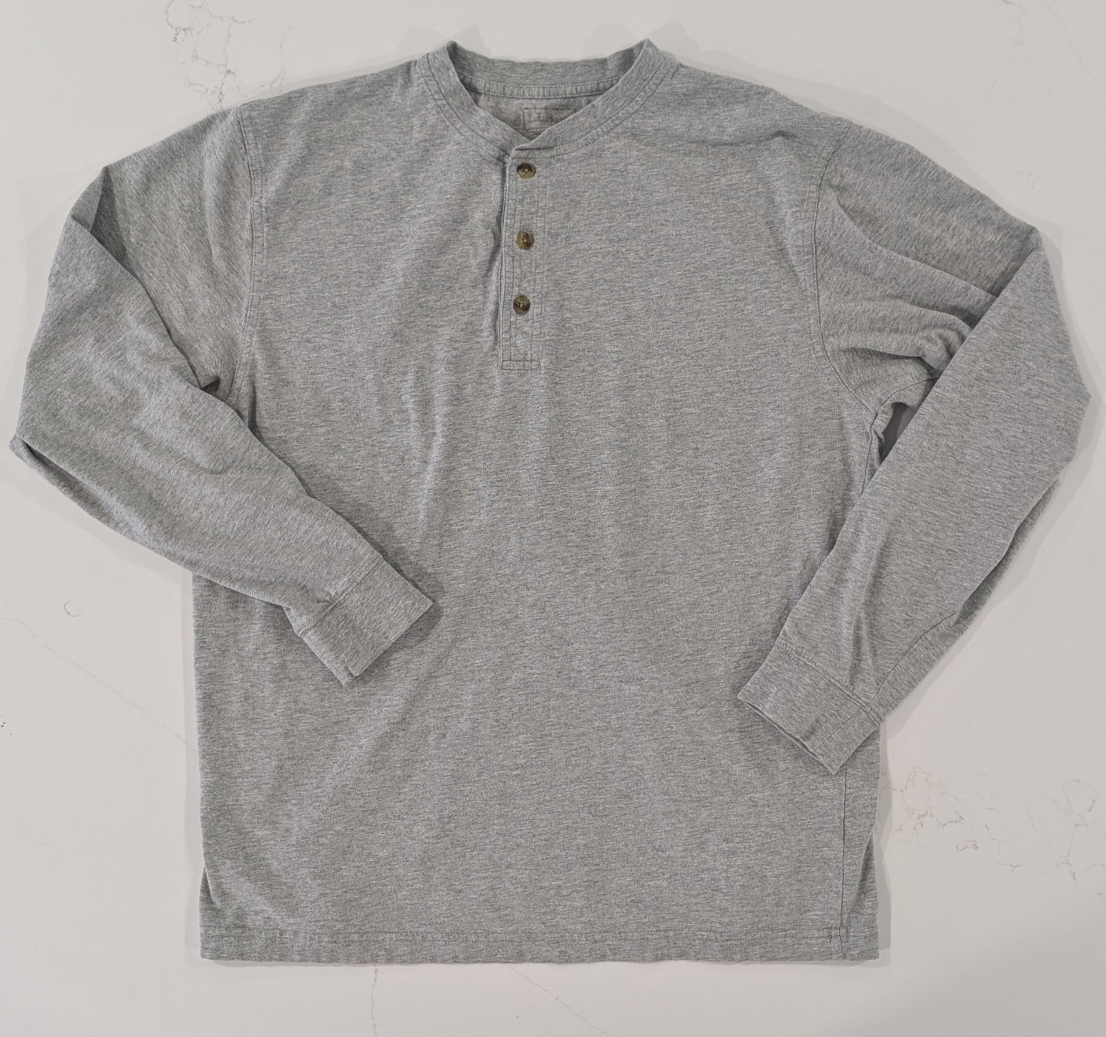 L.L. Bean Men’s Unshrinkable Jersey Henley Long Sleeve Traditional Fit Medium