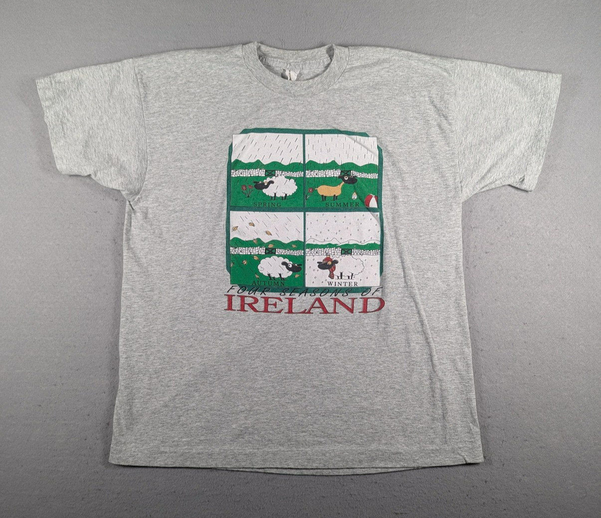 Vintage Ireland Four Seasons Shirt Mens Large Gray Fruit Of The Loom Graphic Tee gallery