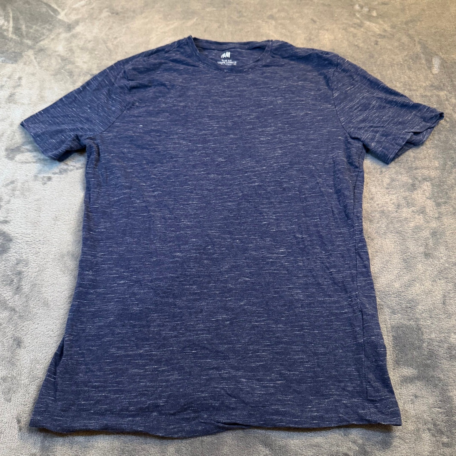 H&M Slim Fit T Shirt Mens Medium Blue Heathered Stretch Short Sleeve gallery