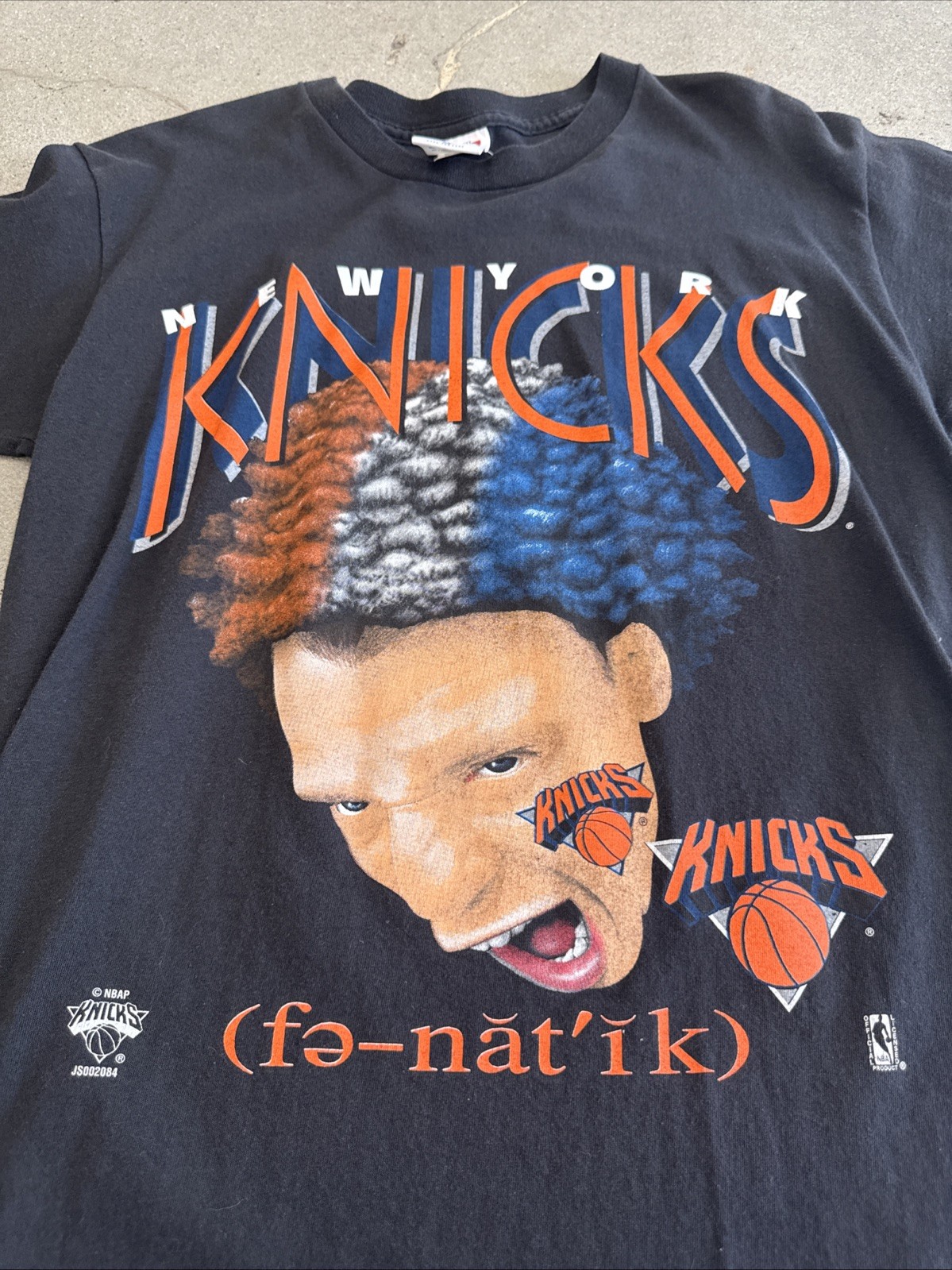 Vintage 1990s NBA New York Knicks Fanatic Short Sleeve Tee Shirt Size Large Rare gallery