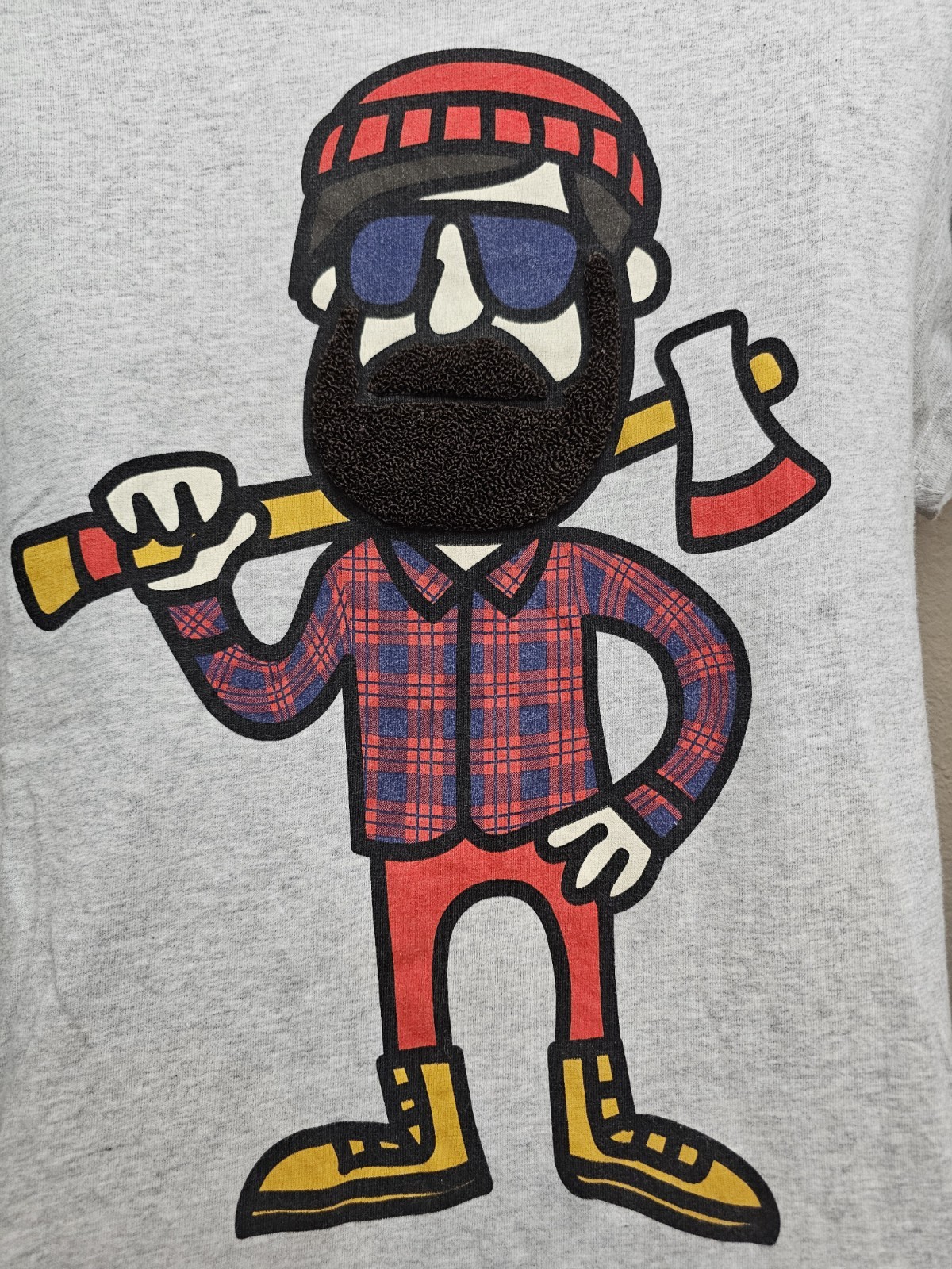 Moods of Norway Bearded Man Lumber jack Gray 3D T-shirt Sz M Hipster Casual gallery