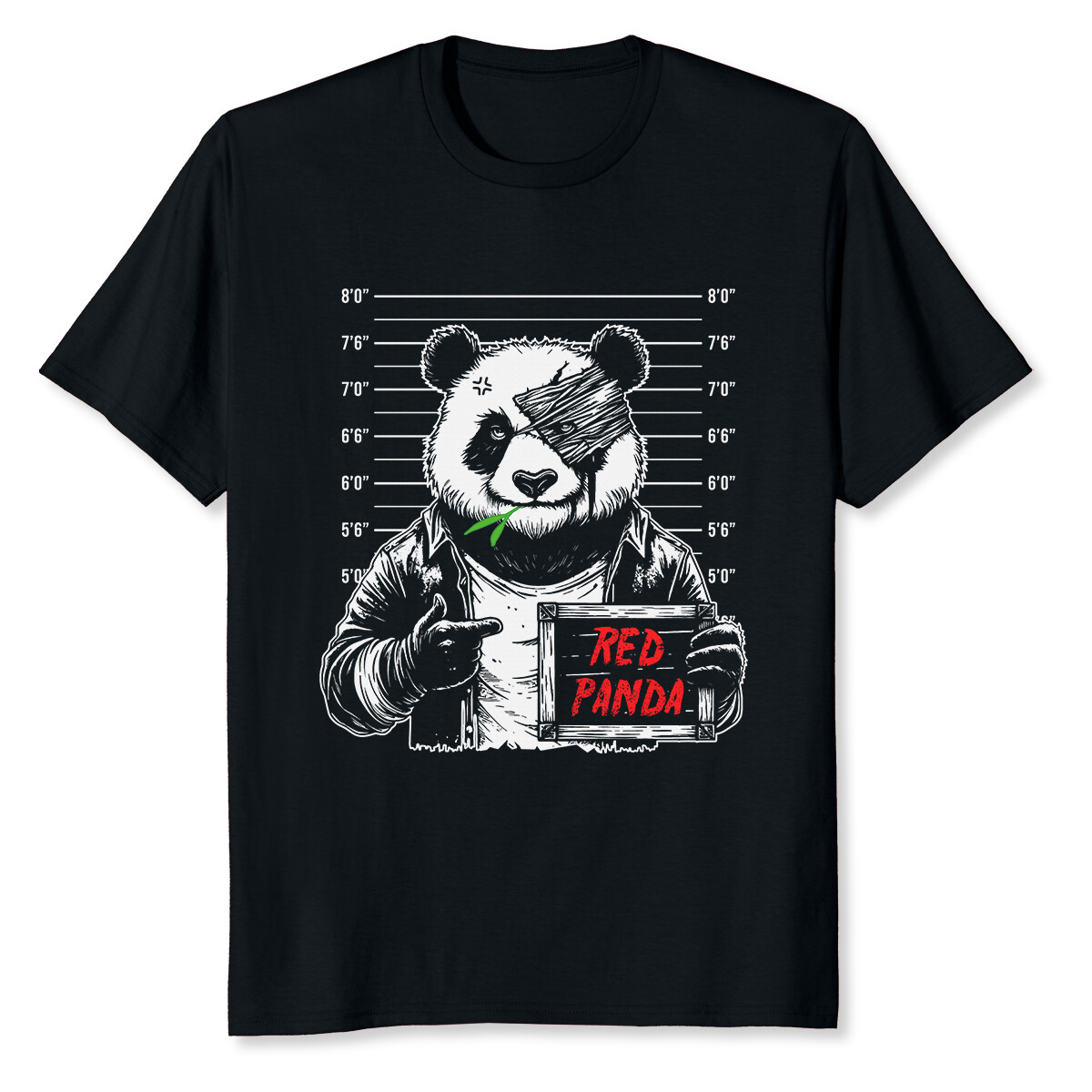 NEW LIMITED Mugshot Red Panda Funny Panda Retro T-Shirt
