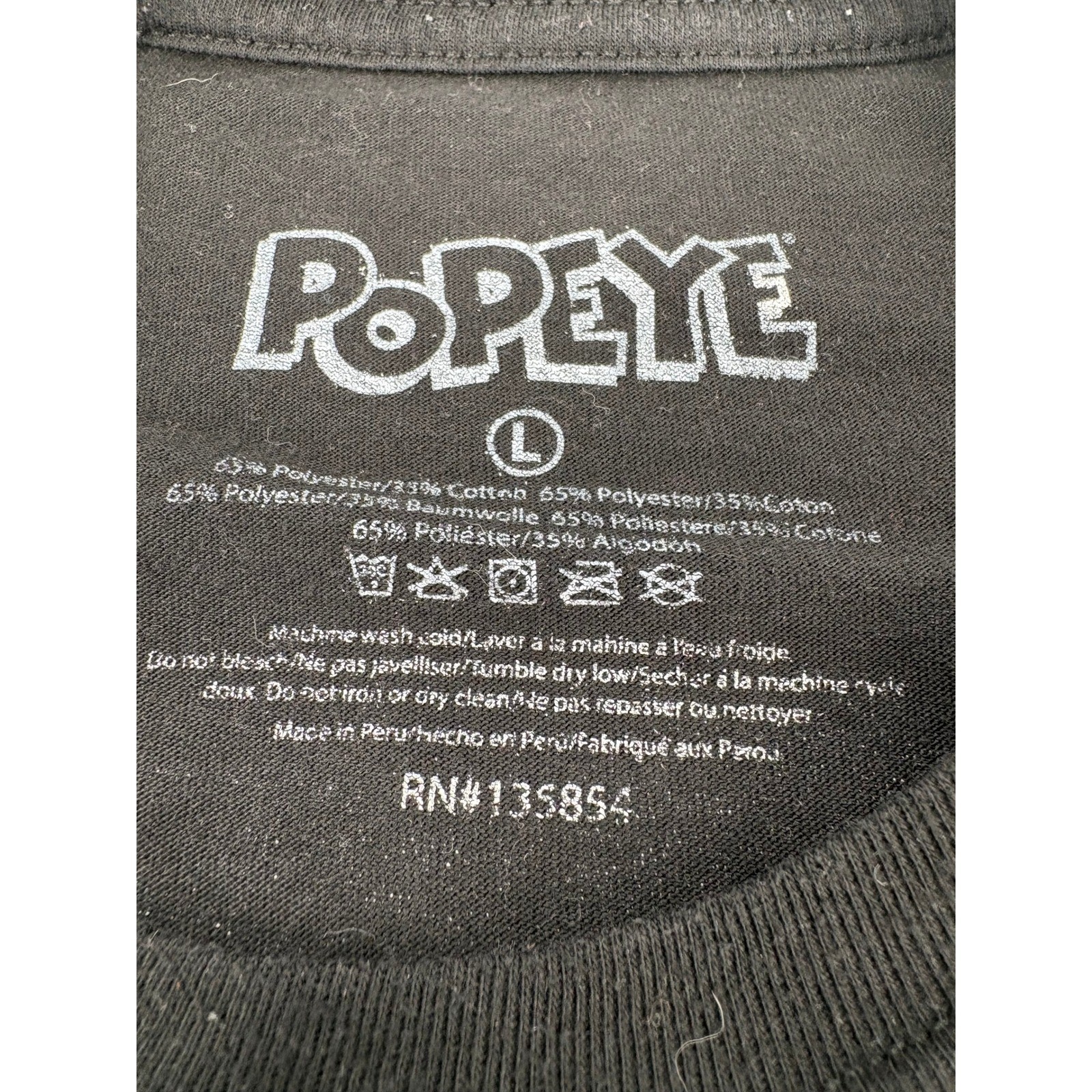 Popeye Graphic T Shirt Black Mens Large Boxing American Flag Cartoon Tee gallery