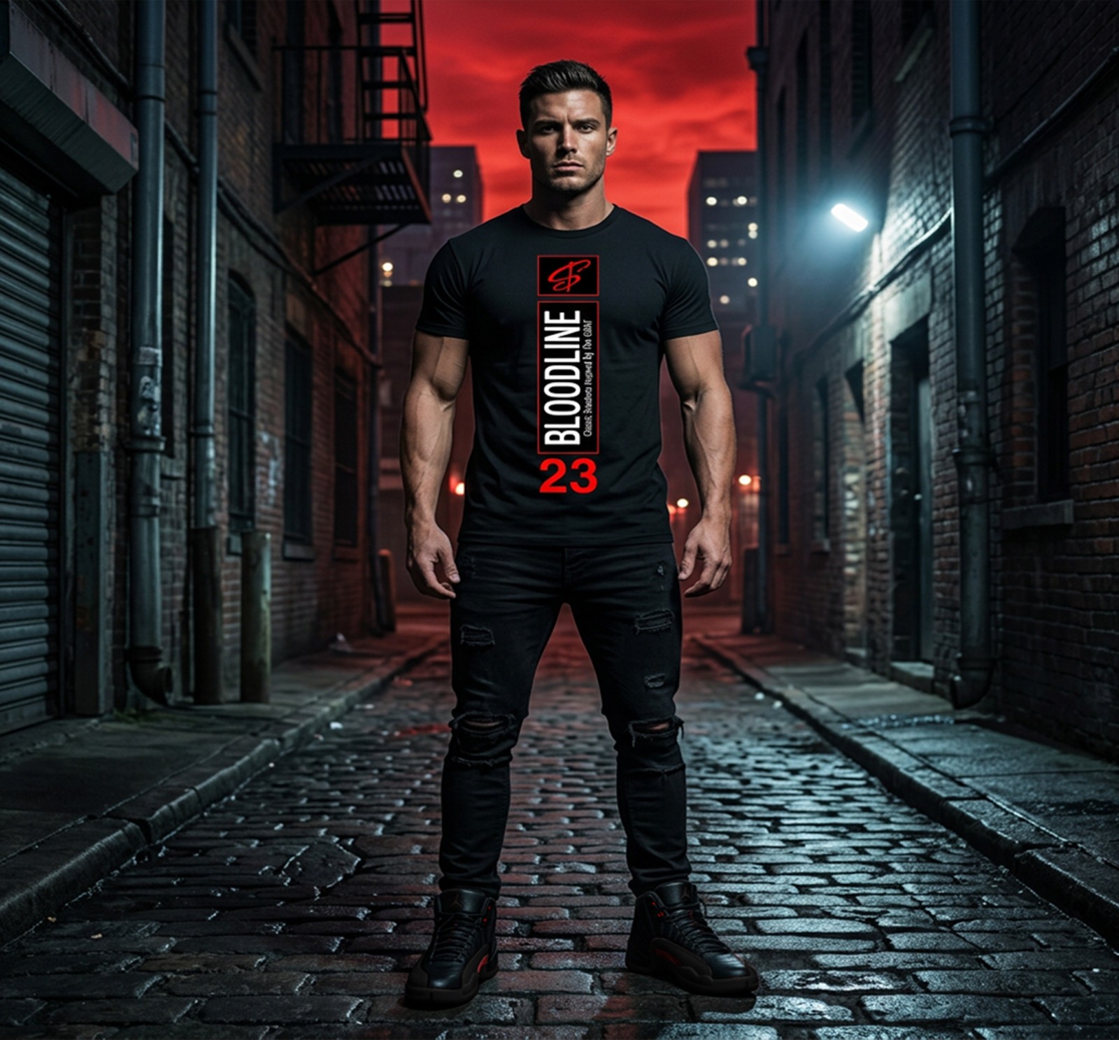 T-Shirt To Match Jordan 12 Bloodline Sneakers - Heel Tab Sneaker Tee gallery