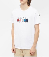 Moncler Men’s Rubber Patch Logo T-Shirt in White Size L