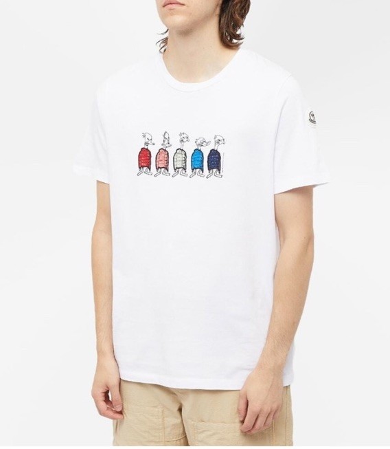 Moncler Men's Rubber Patch Logo T-Shirt in White Size L gallery