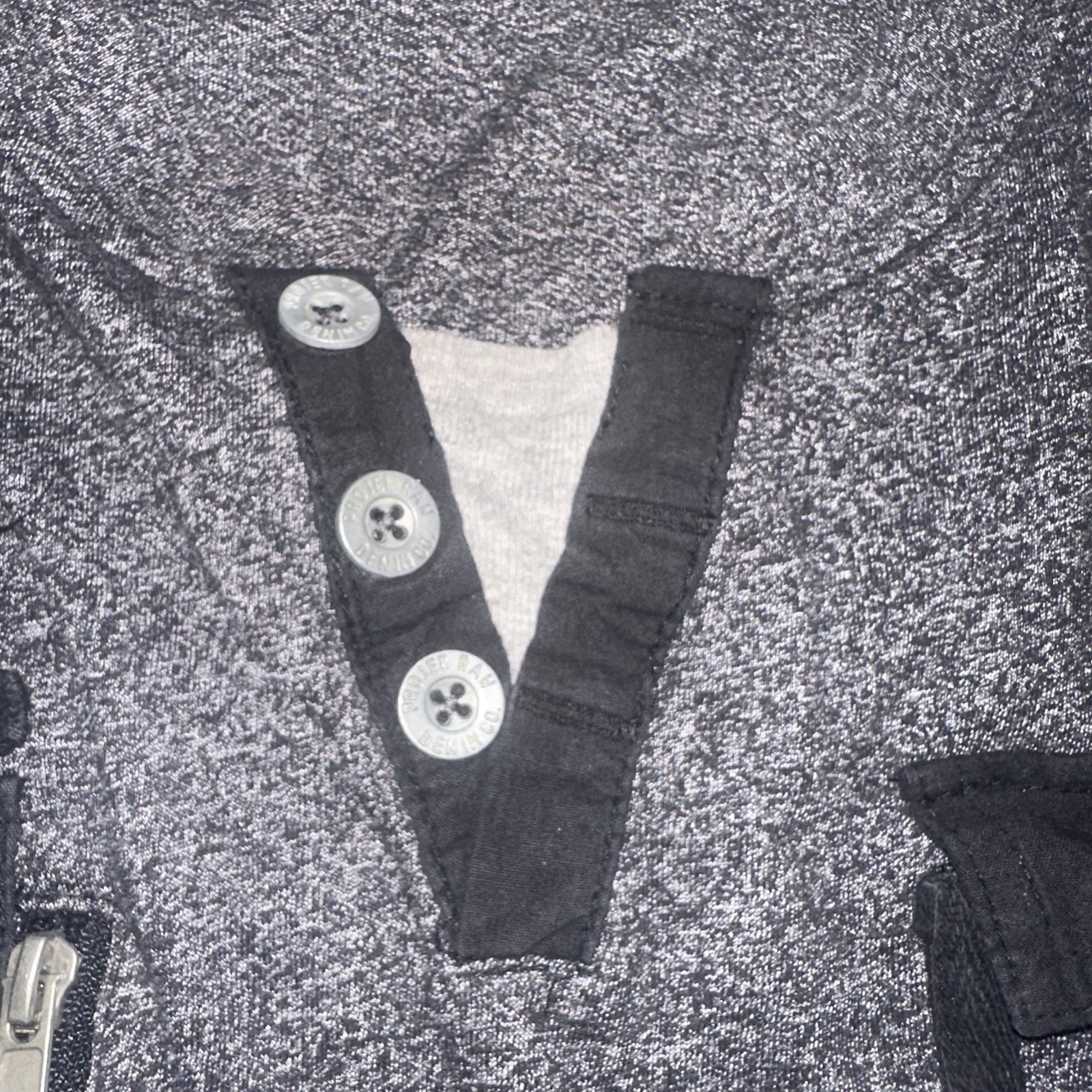 PROJEK RAW Mens M Urban Tactical Style Henley Shirt Heather Gray Zip Utility Y2K gallery