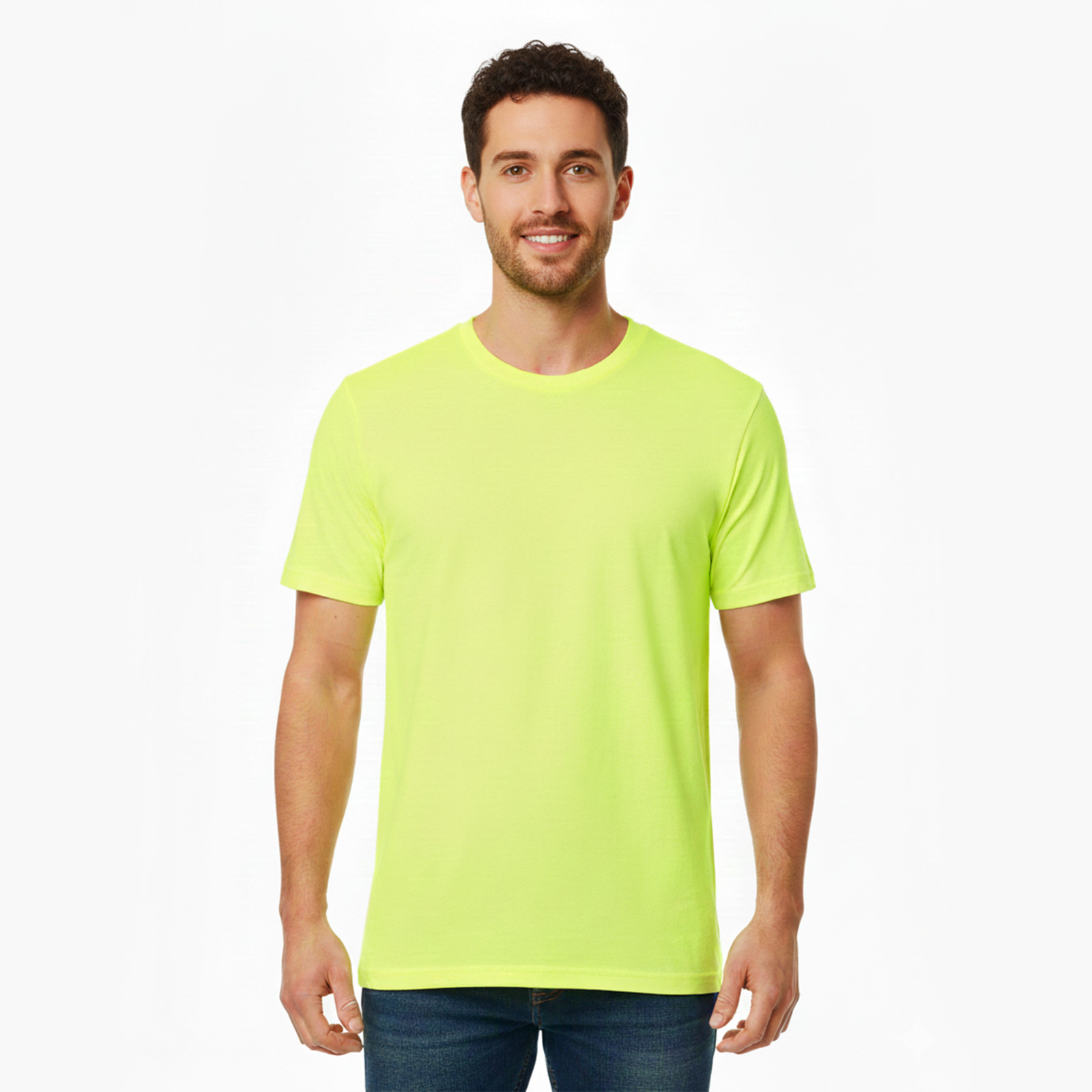 Hanes EcoSmart Men’s Hi-Vis T-Shirt 5170 Safety Green & Orange Work Tee S-3XL gallery