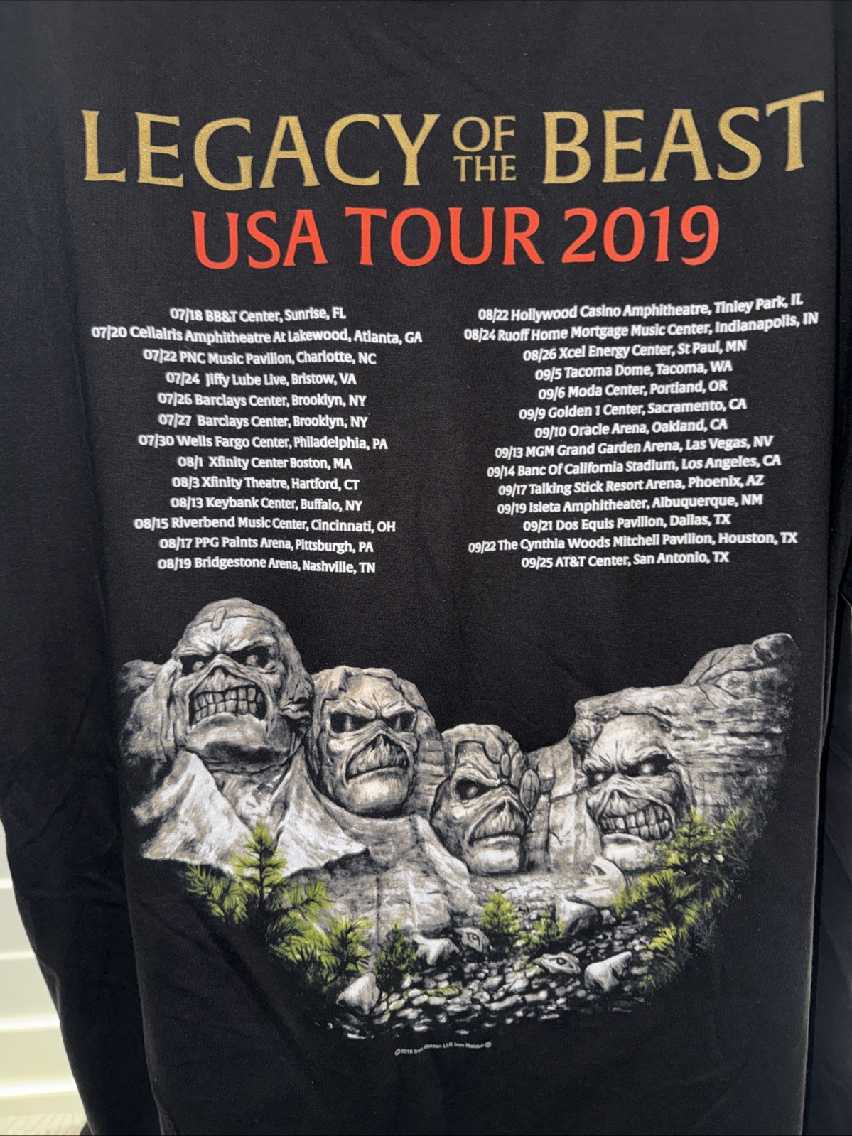 Iron Maiden Official XL Legacy of the Beast USA Tour 2019 T Shirt New gallery