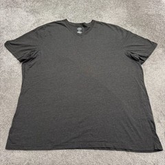 St. John’s Bay Quick-Dri Easy Care Basic T-Shirt Mens 5XL Tall Gray V-Neck Tee
