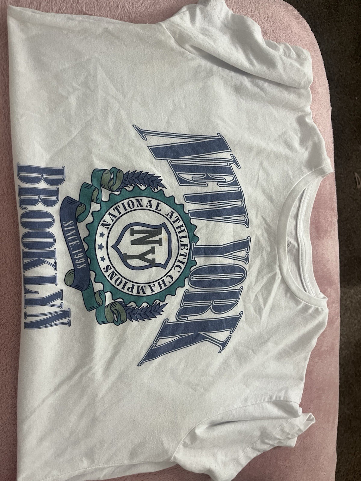 New York Men's XL White New York Brooklyn Graphic Print Crew Neck T-Shirt gallery