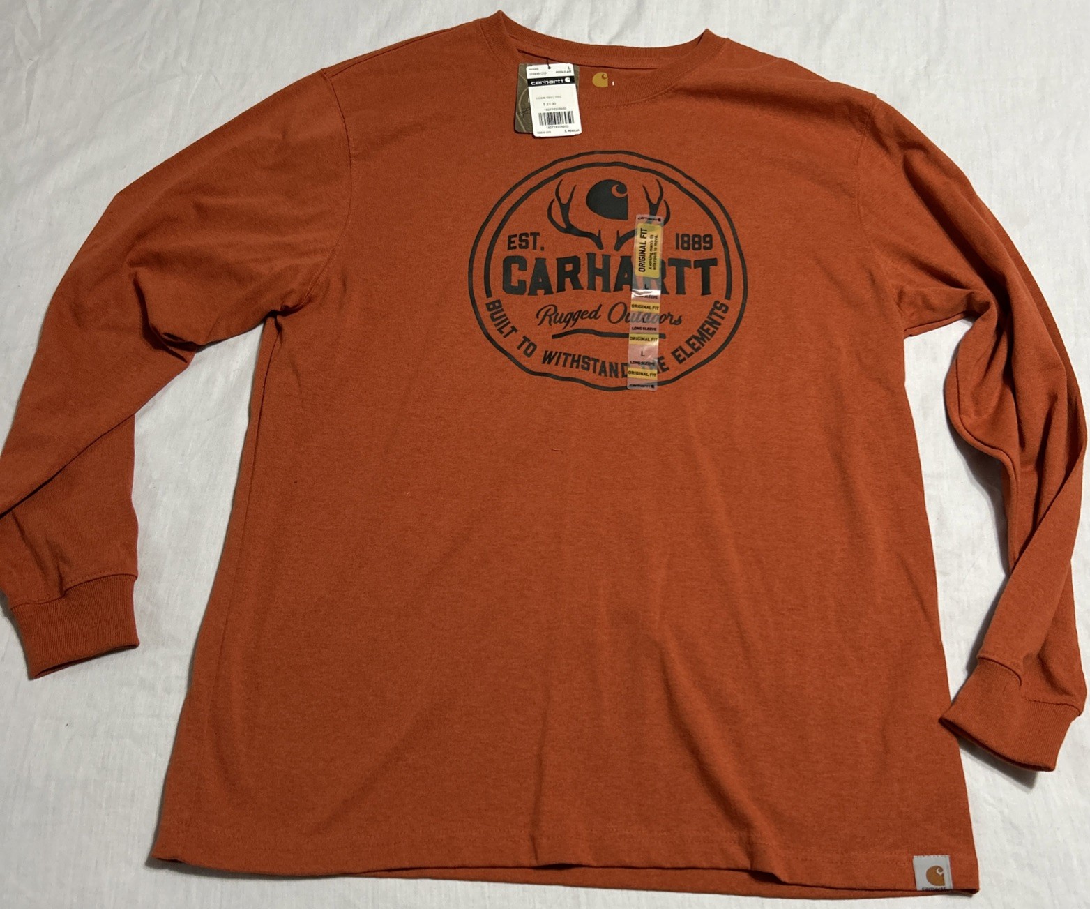 Carhartt vintage long sleeve size L Burnt Orange Regular Fit Men’s Shirt Large gallery