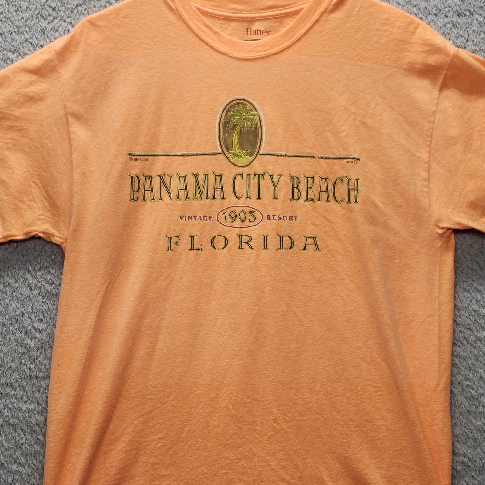 Vintage Hanes ComfortBlend Panama City Beach FL T-Shirt M Orange Florida Souveni gallery