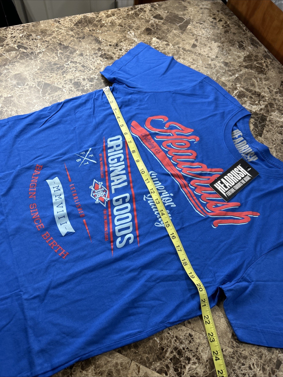 Headrush T Shirt Mens Large Blue Short Sleeves gallery
