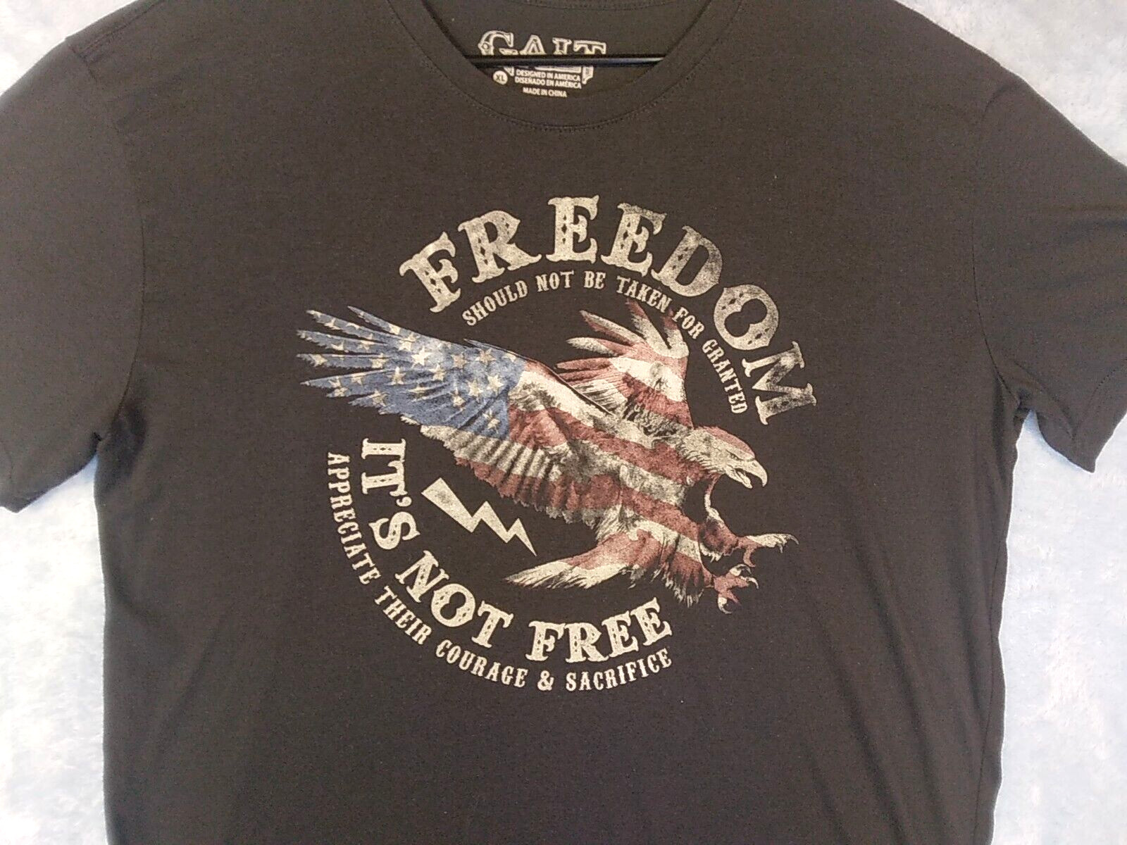 Galt Short Sleeve Graphic T-Shirt Freedom It's Not Free Patriotic Size XL gallery