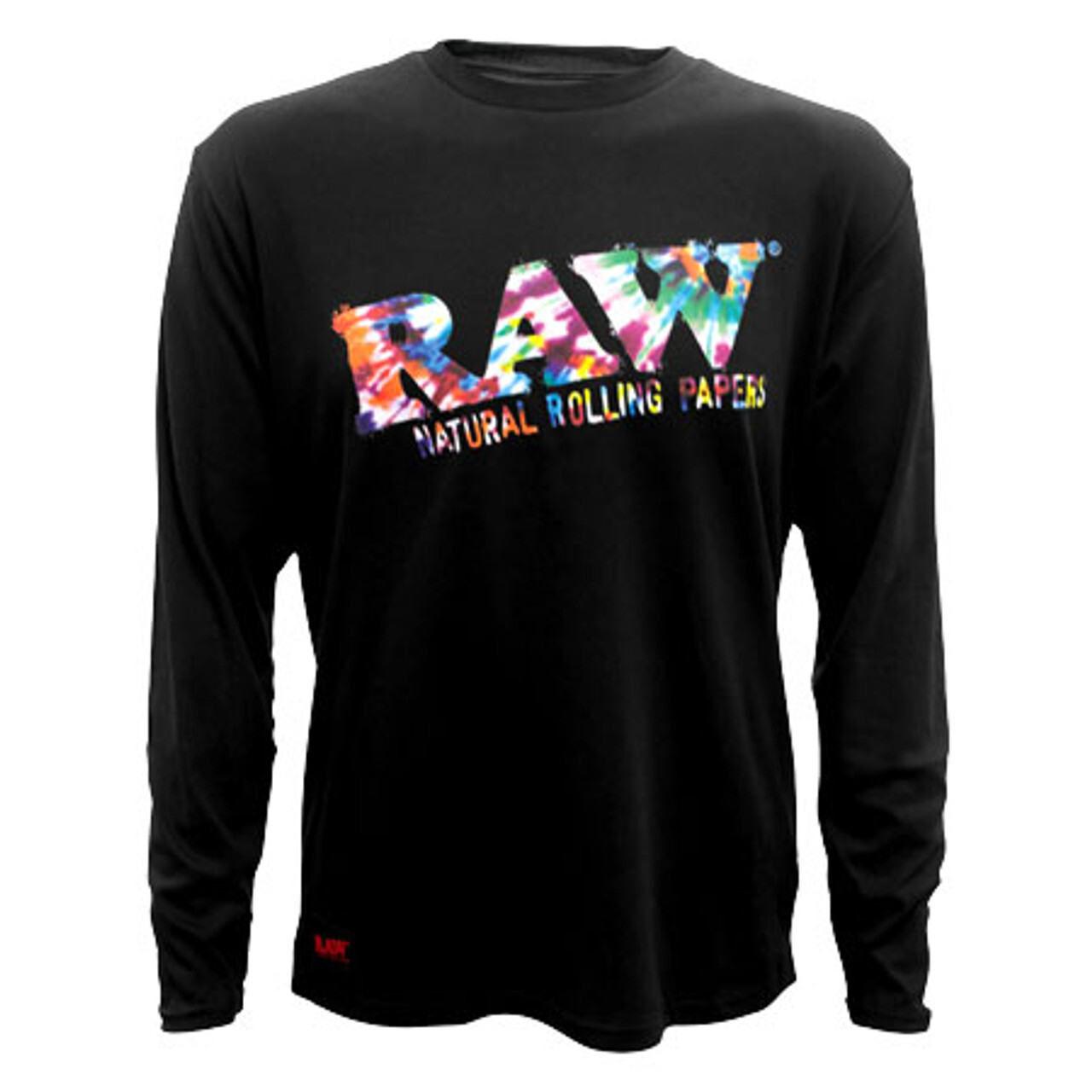 RAW LOGO TIE DIE LONG SLEEVE CREW NECK SHIRT gallery
