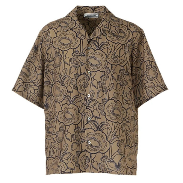 Onitsuka Tiger PRINTED SHIRT & SHORTS 100% Polyester Botanical Art JAPAN NEW