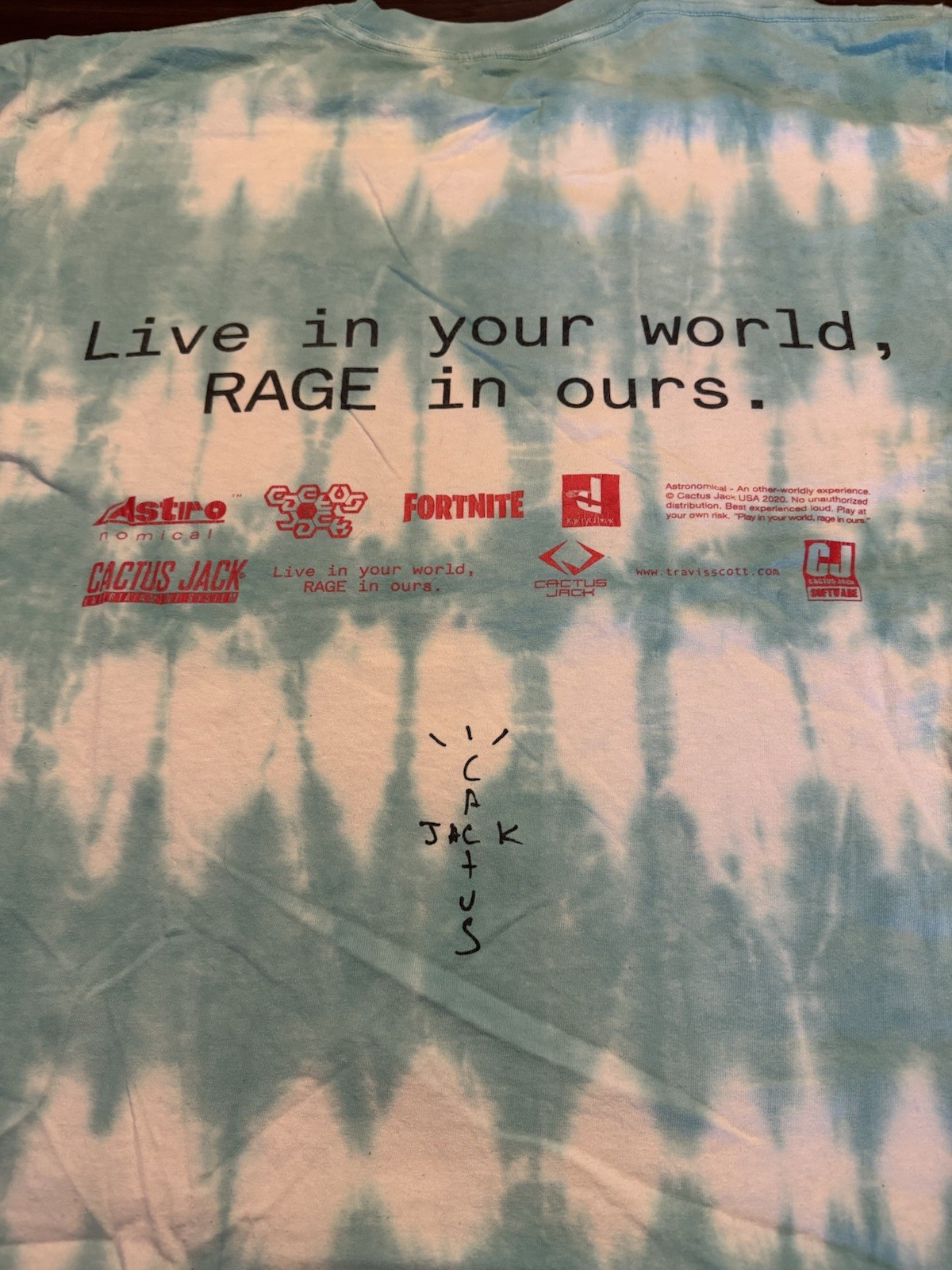 Travis Scott Fortnite Cactus Jack Smiley Face Earth Shirt Large Tie Dye gallery