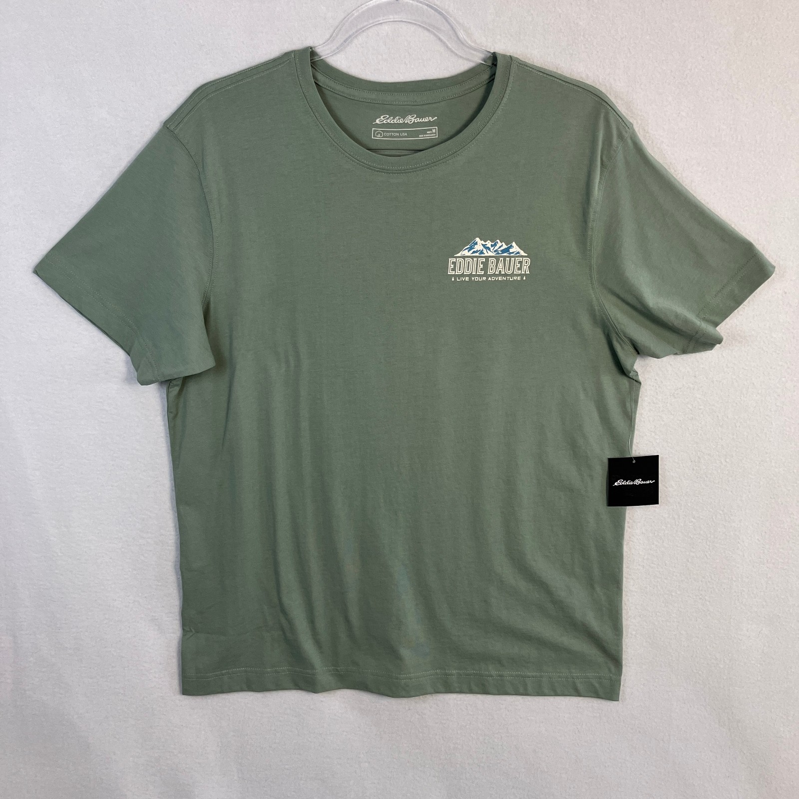 Eddie Bauer Mt. Rainier Graphic T-Shirt Men's Size M Green Short Sleeve NWT gallery