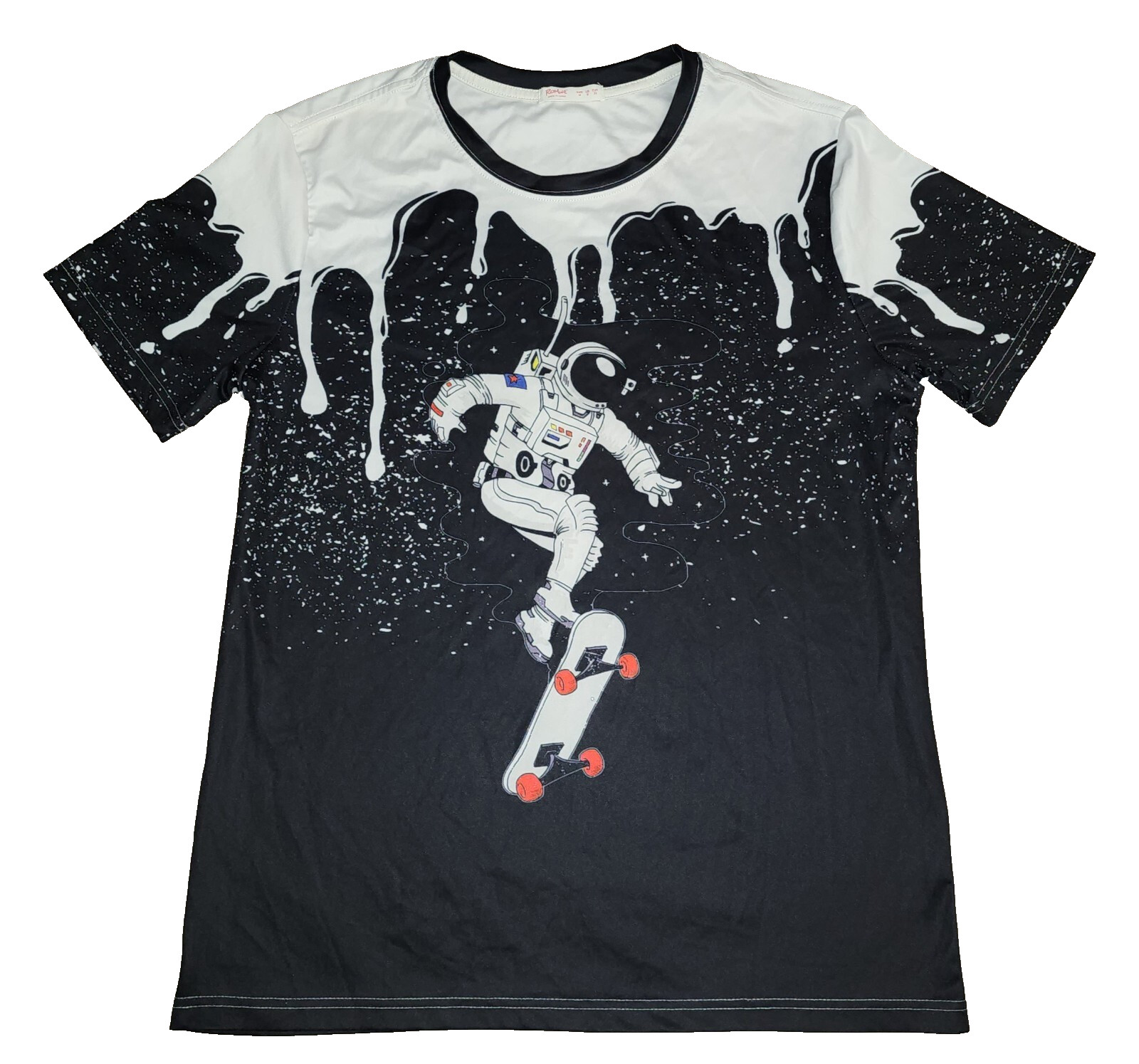Romwe “Astronaut Skate” Short Sleeve 95% Polyester 5% Spandex Men’s M gallery