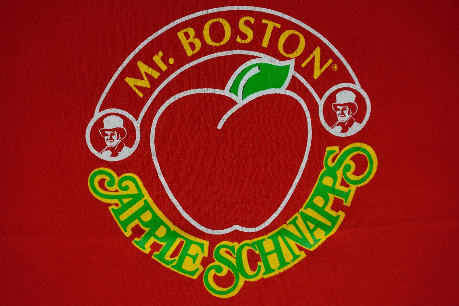 Vintage red Mr. Boston Apple Schnapps liquor shirt tagged large (42-44) gallery
