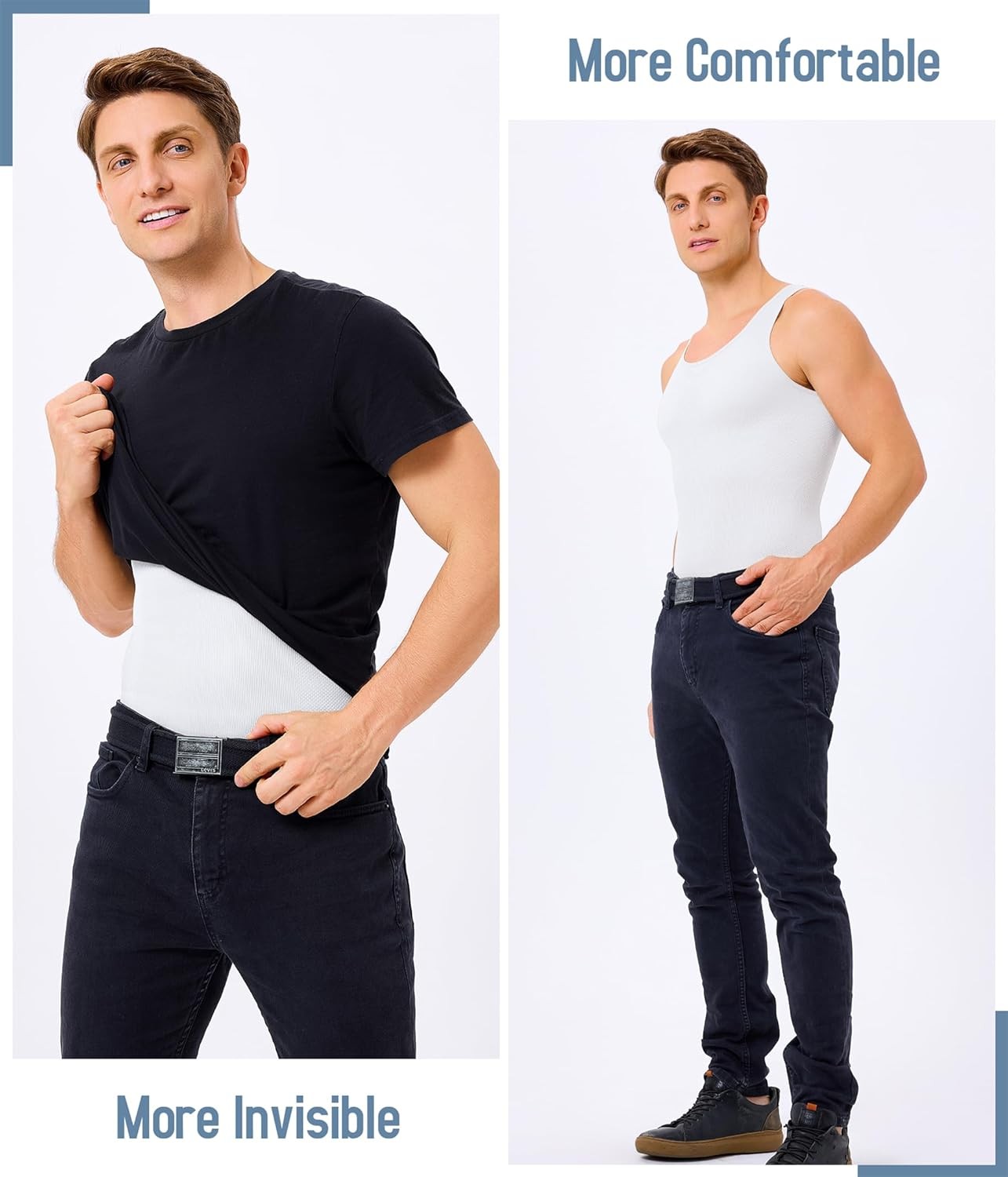 Men's Compression Body Shaper Slimming Shirt Tummy Control Undershirt Shapewear gallery