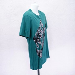 DAMAGED Nike Athletic Cut -Medium- Green Giant Swoosh Crew Neck T-Shirt