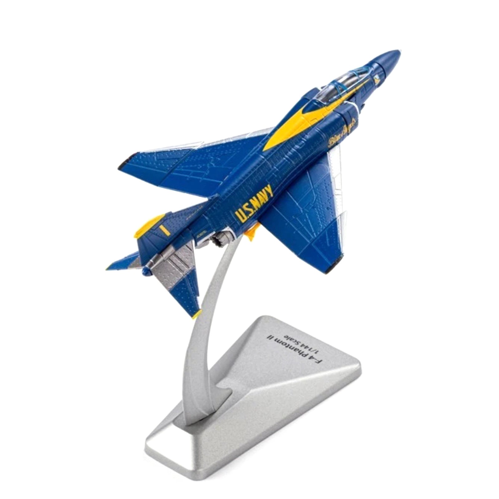 1PCS Alloy US Navy F-4 Phantom II Fighter Model 1/144 Scale With Display Stand