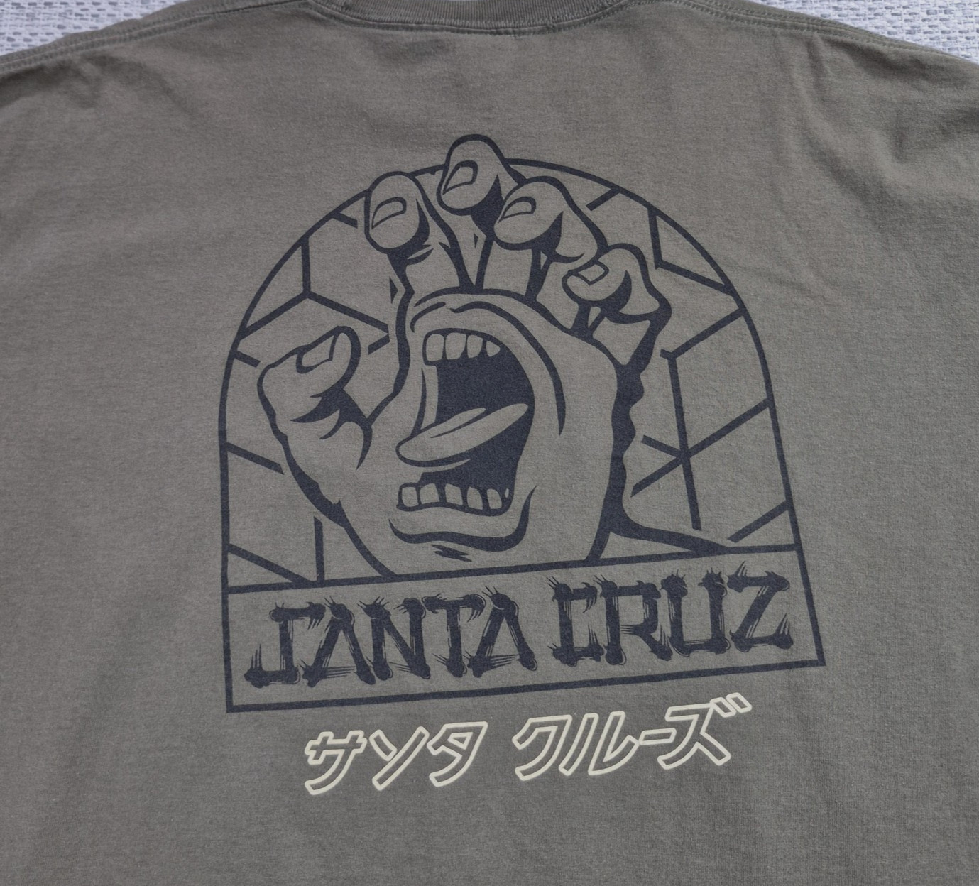 Santa Cruz Shirt Mens 2XL Green Screaming Hand Graphic Tee Skateboard Back Print gallery