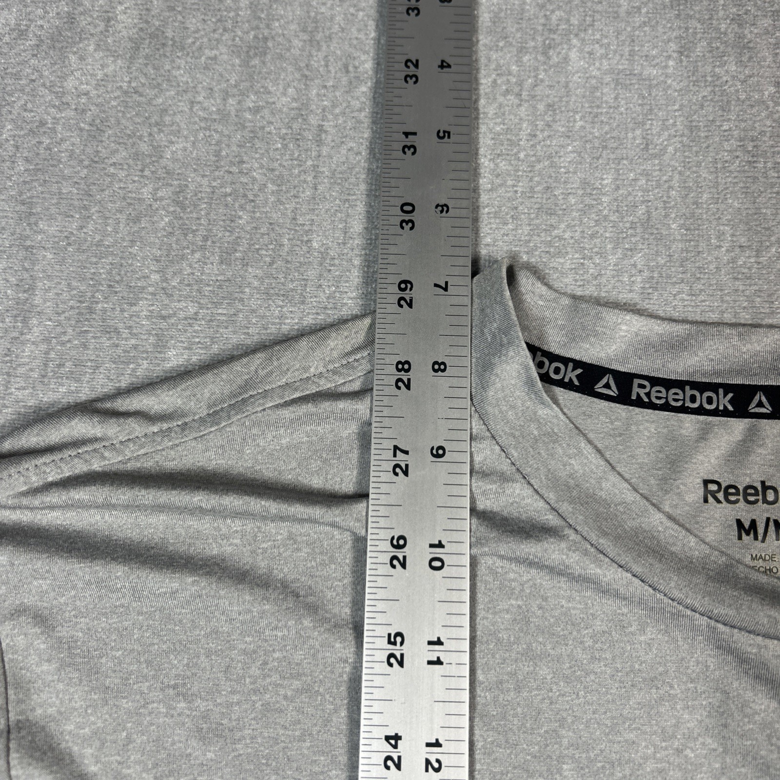 Reebok Mens Polyester Stretch T-shirt Work out Gym Medium Sport Tee Gray gallery