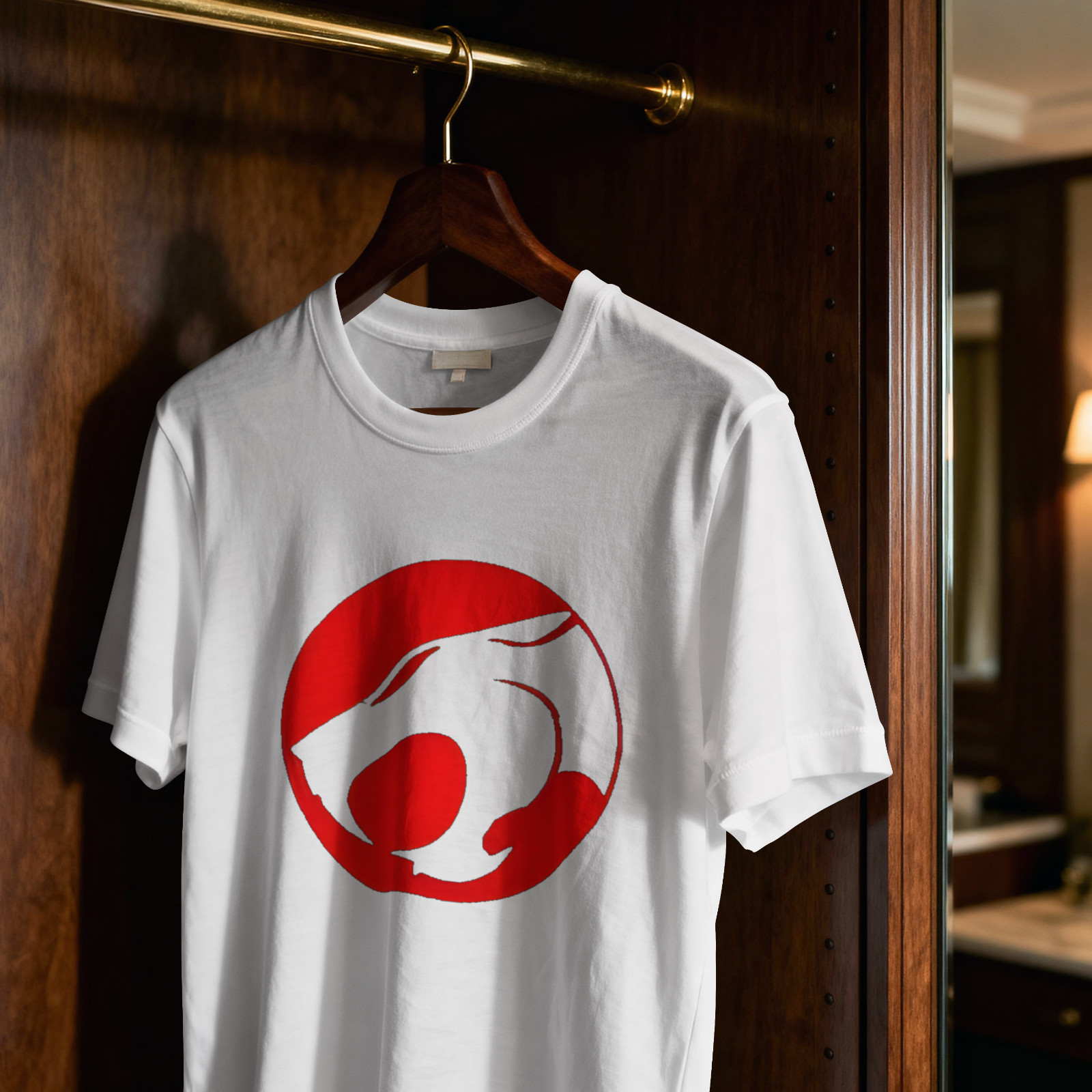 ThunderCats Logo T-Shirt Retro 80s Cartoon Lion-O Symbol Red Black Graphic Tee gallery
