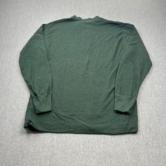 LL Bean Traditional Fit Lined River Henley Long Sleeve Shirt Mens Large Green