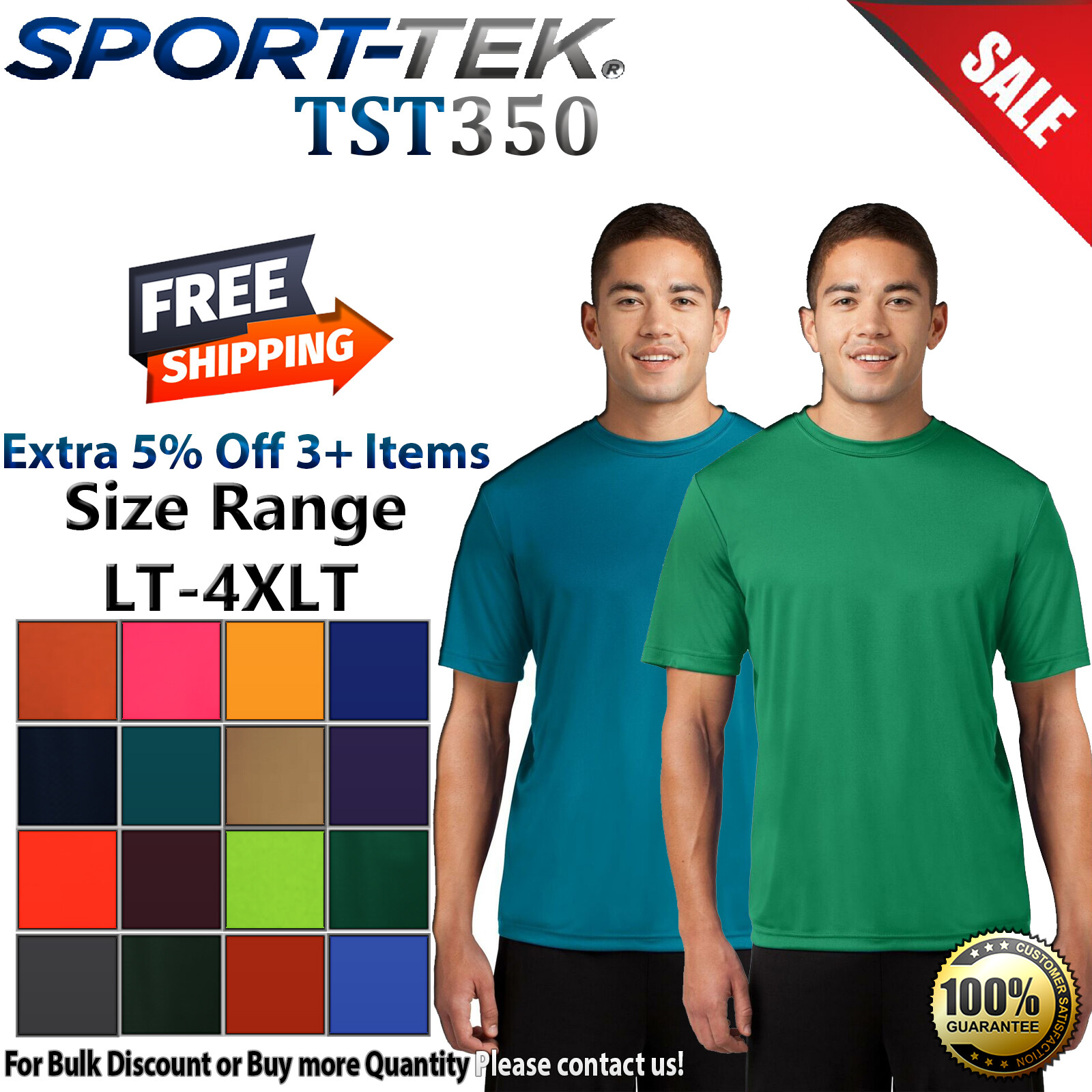 Sport-Tek TST350 Mens Big & Tall Short Sleeve Dri-Fit Peformance Workout T-Shirt gallery
