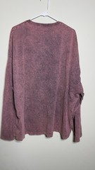 ASOS DESIGN Oversized Acid Wash Long Sleeve Tee Boxy Fit Burgundy 2XL Men’s