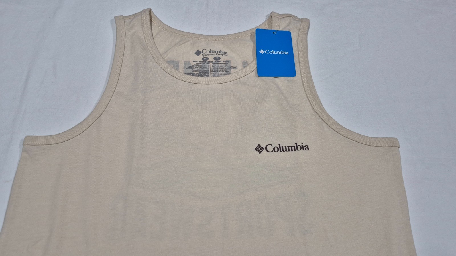 Columbia Men's Outdoor Graphic BaigeTank Top Black Sleeveless Sports SZ Medium gallery