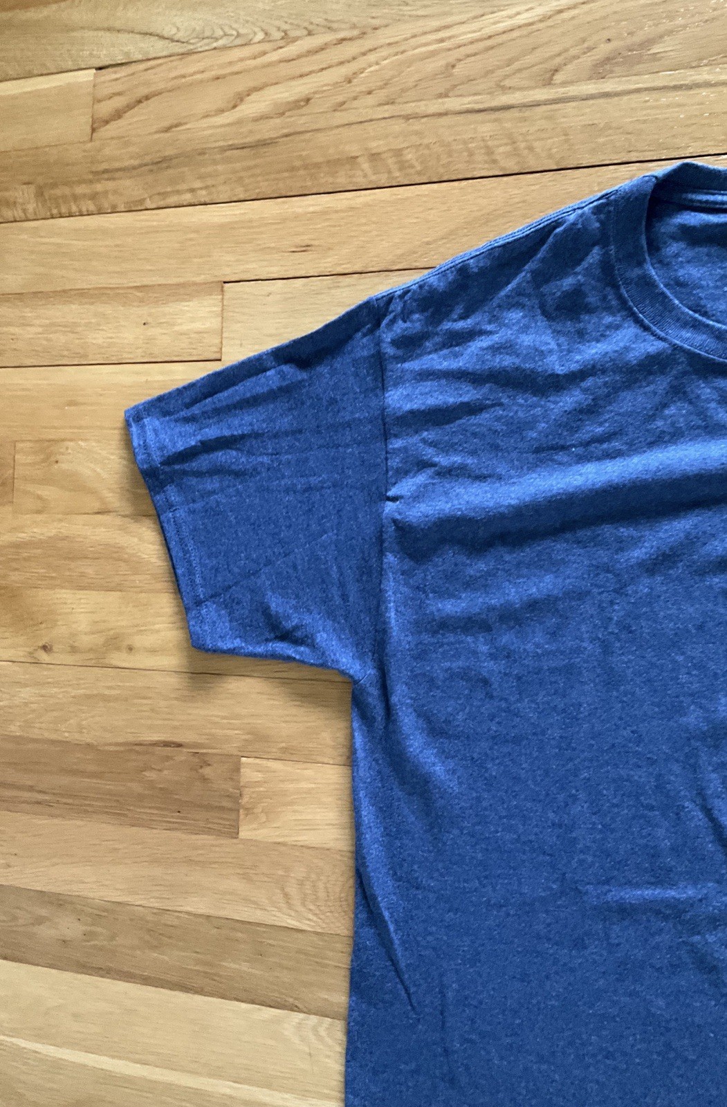 Hanes ComfortBlend EcoSmart Blue Crew Neck Short Sleeve Men's T-Shirt Size L gallery