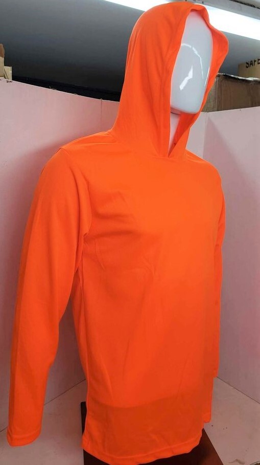 Hi Vis Long Sleeve Safety Shirt With Hoodie, Polyester Birdeye Mesh Fabric gallery