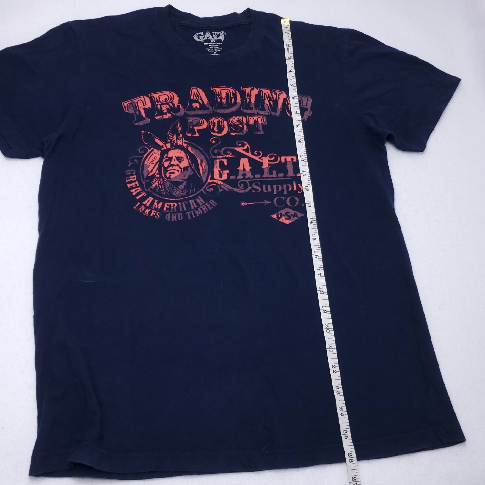 GALT Great American Trading Post Supply T-Shirt Adult Size M Navy Blue Native gallery