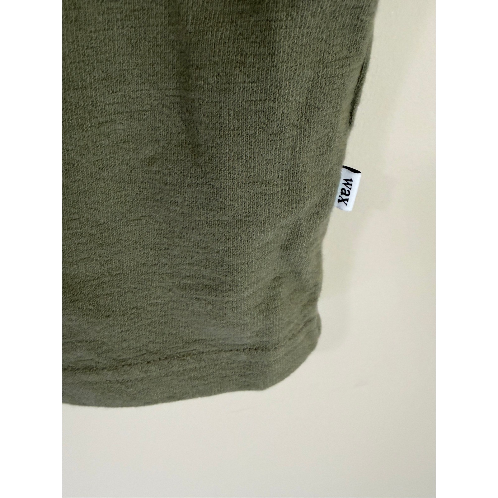 Wax London Dean T-Shirt Mens XL Olive Green Organic Cotton Crewneck Boxy gallery