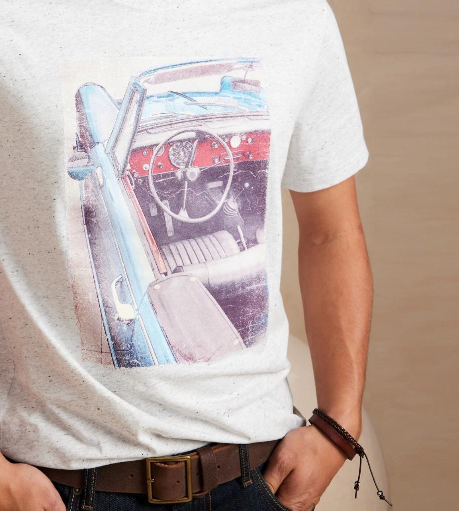 NWT Mens BANANA REPUBLIC Graphic Tee T-Shirt Vintage 1950's Convertible Car *2S gallery