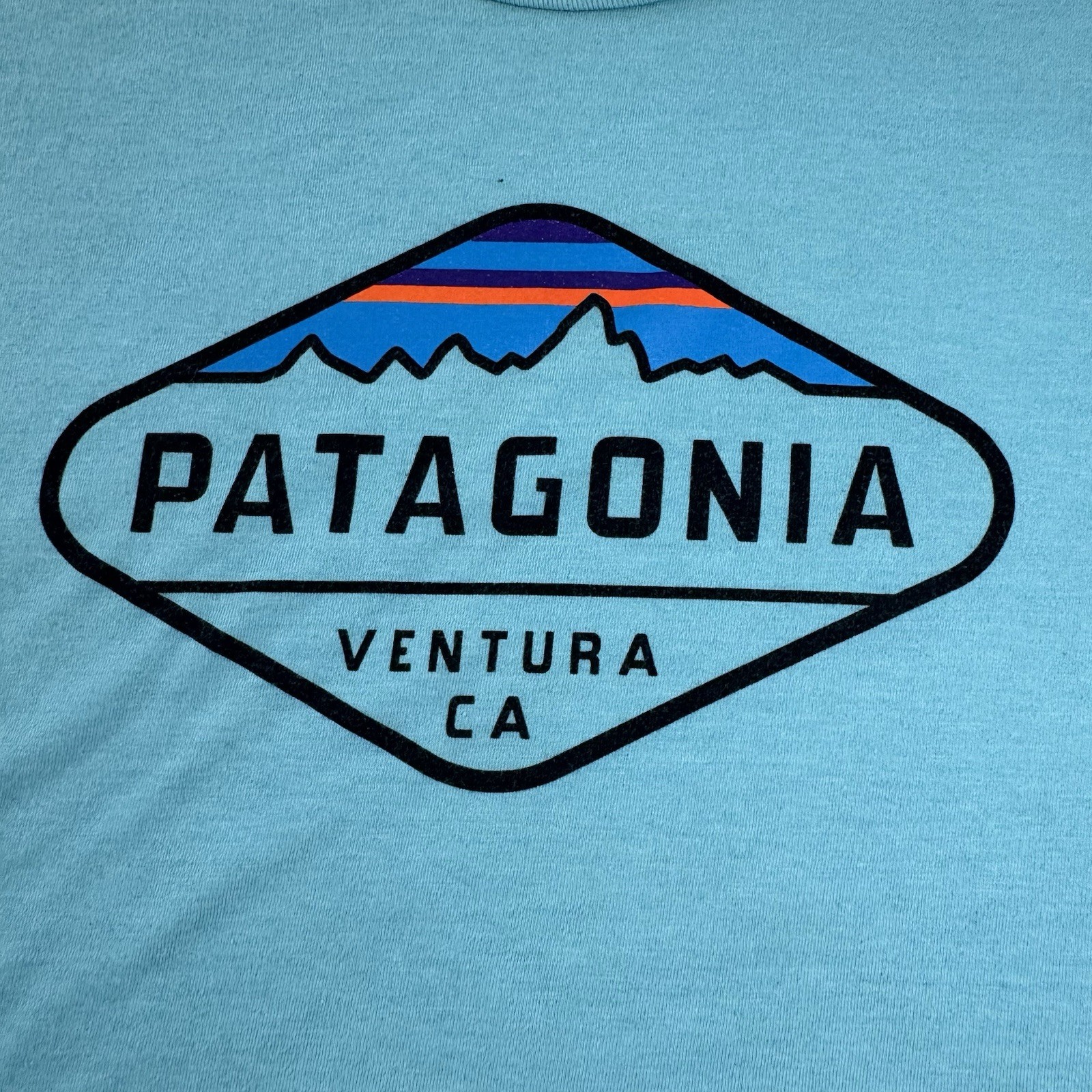 Patagonia Short Sleeve Mens Size L Blue Teal Ventura CA Graphic Cotton T Shirt gallery