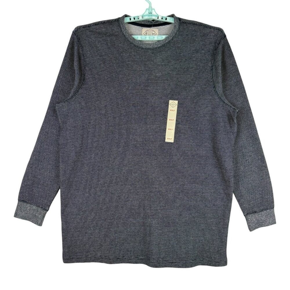 St. Johns Bay Men Super Soft Long Sleeve Crewneck Navy T-shirt Big/Tall 2XLT NWT