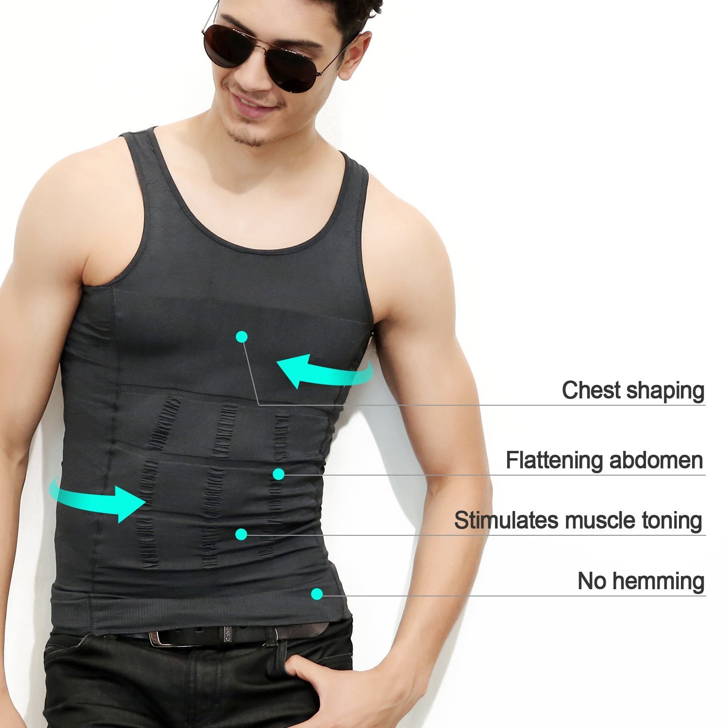 Fajas Para Hombres Faja Reductora De Hombre Men Body Shapers Abdomen Control Tee gallery