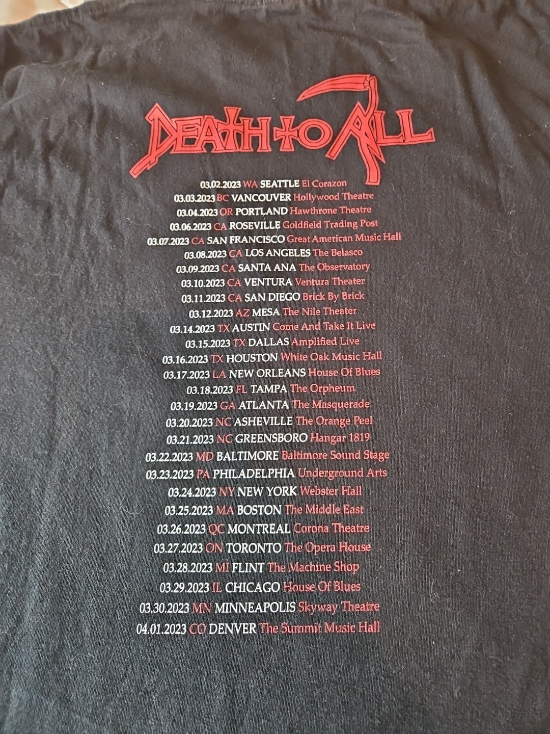 DEATH TO ALL Individual Thought Patterns 30th Anniversary USA 2023 Tour Shirt XL gallery