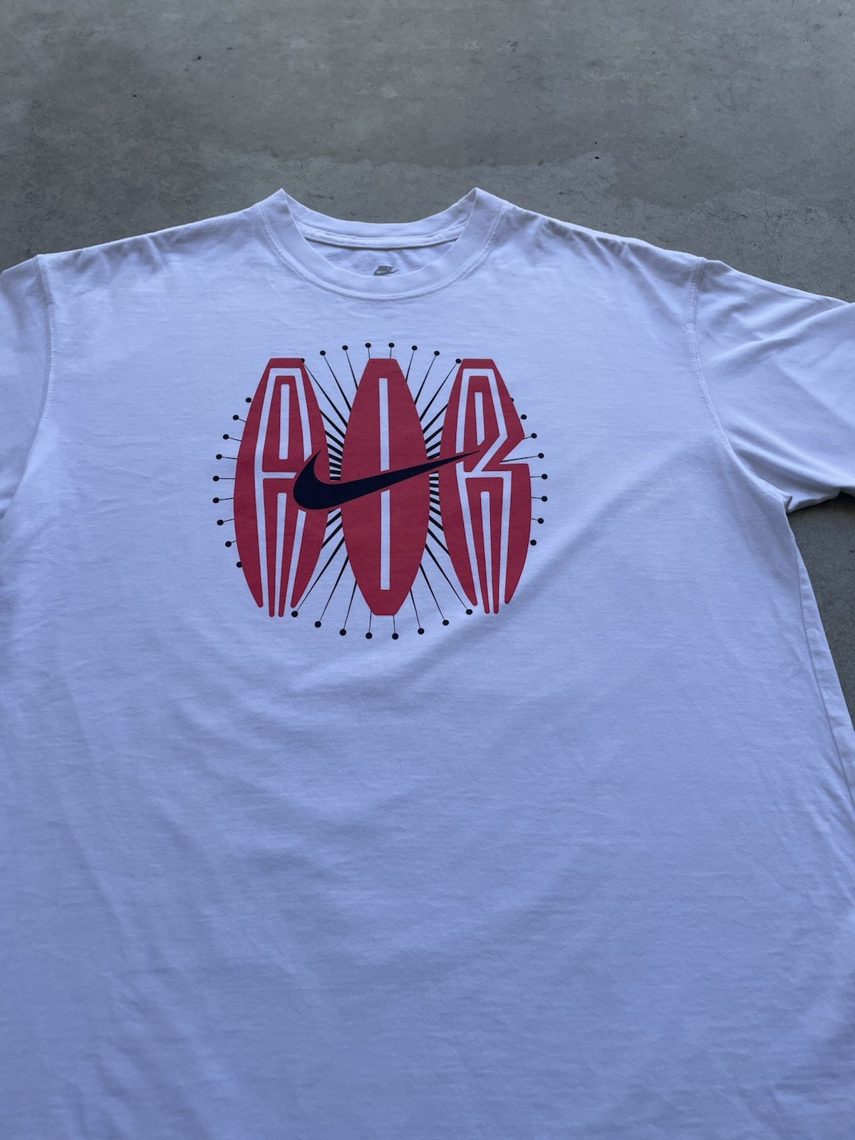 Nike Air Graphic Tee Shirt Mens Large White/Red With Swoosh Y2K gallery