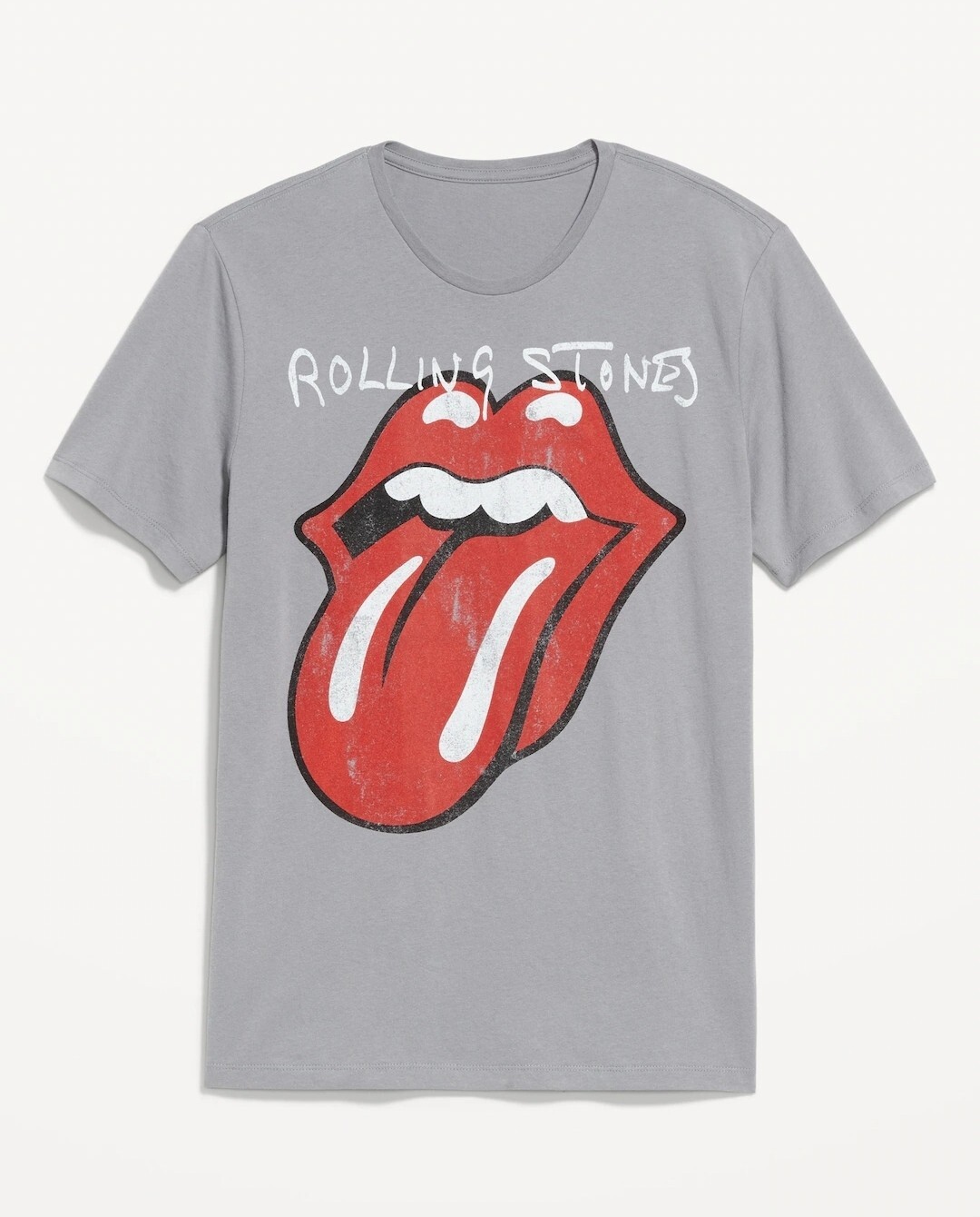 New Rolling Stones Tongue Logo Old Navy Mens Small Grey Comfy Tee gallery