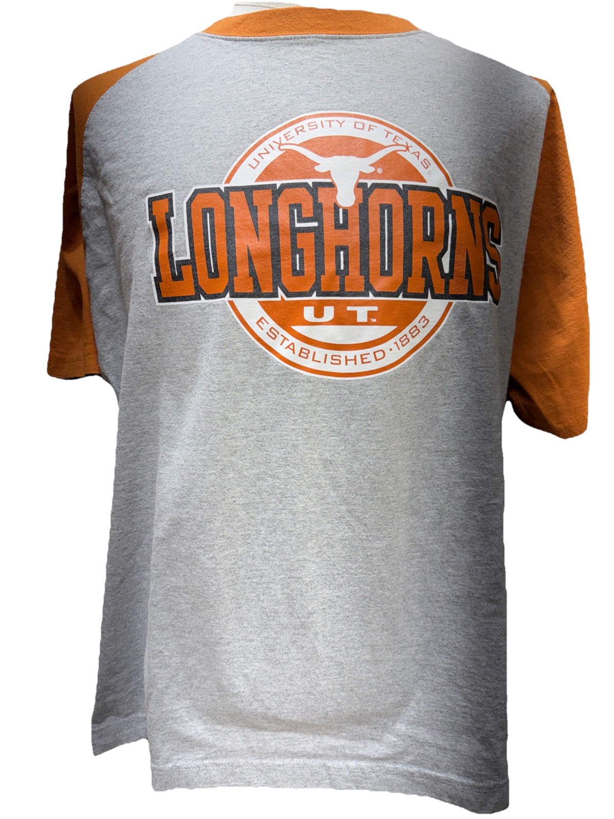TEXAS LONGHORNS Official NCAA Authentic Apparel Burnout Raglan T-Shirt Sz XL gallery